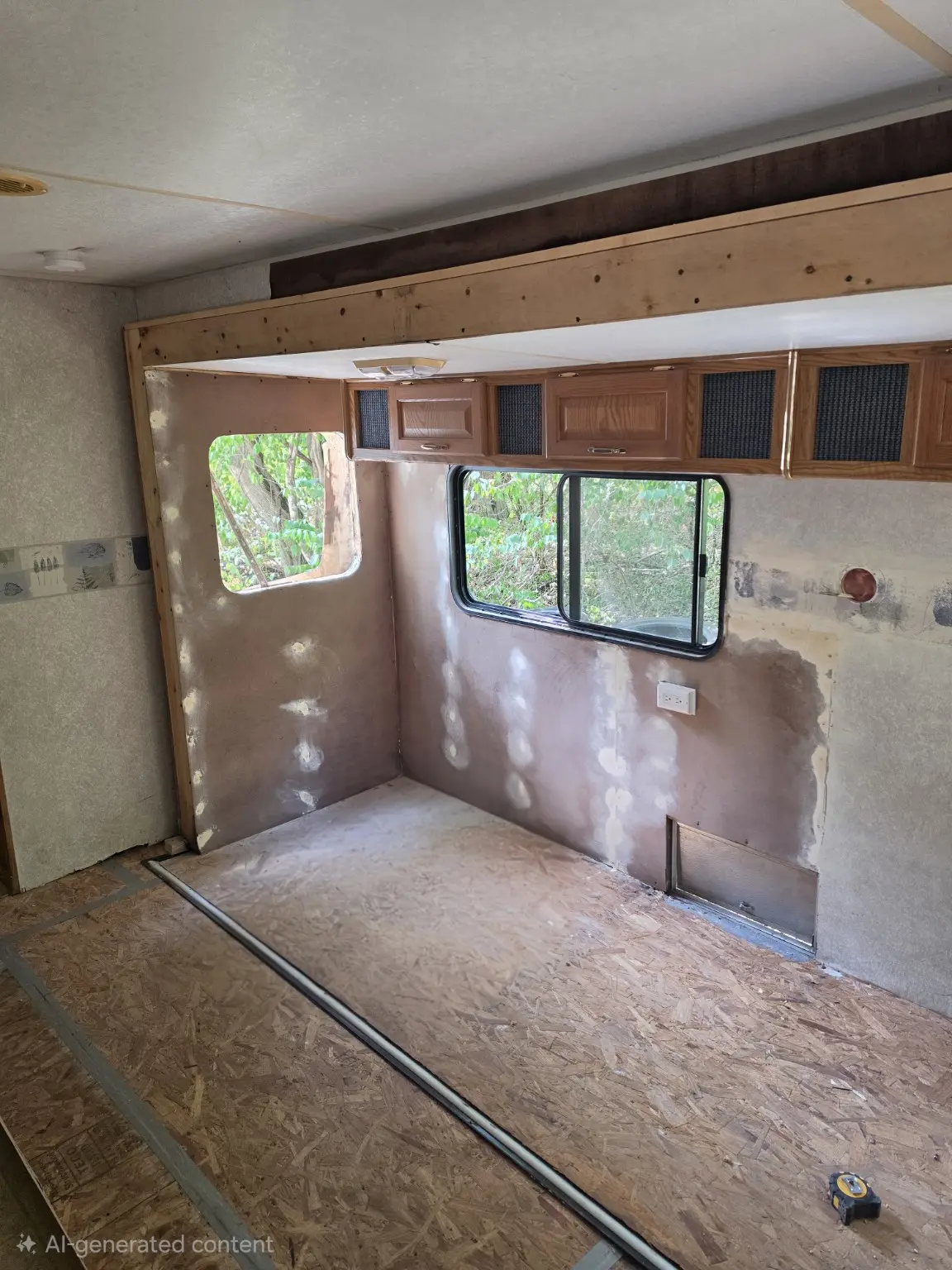 Camper interior walls and finish work in progress